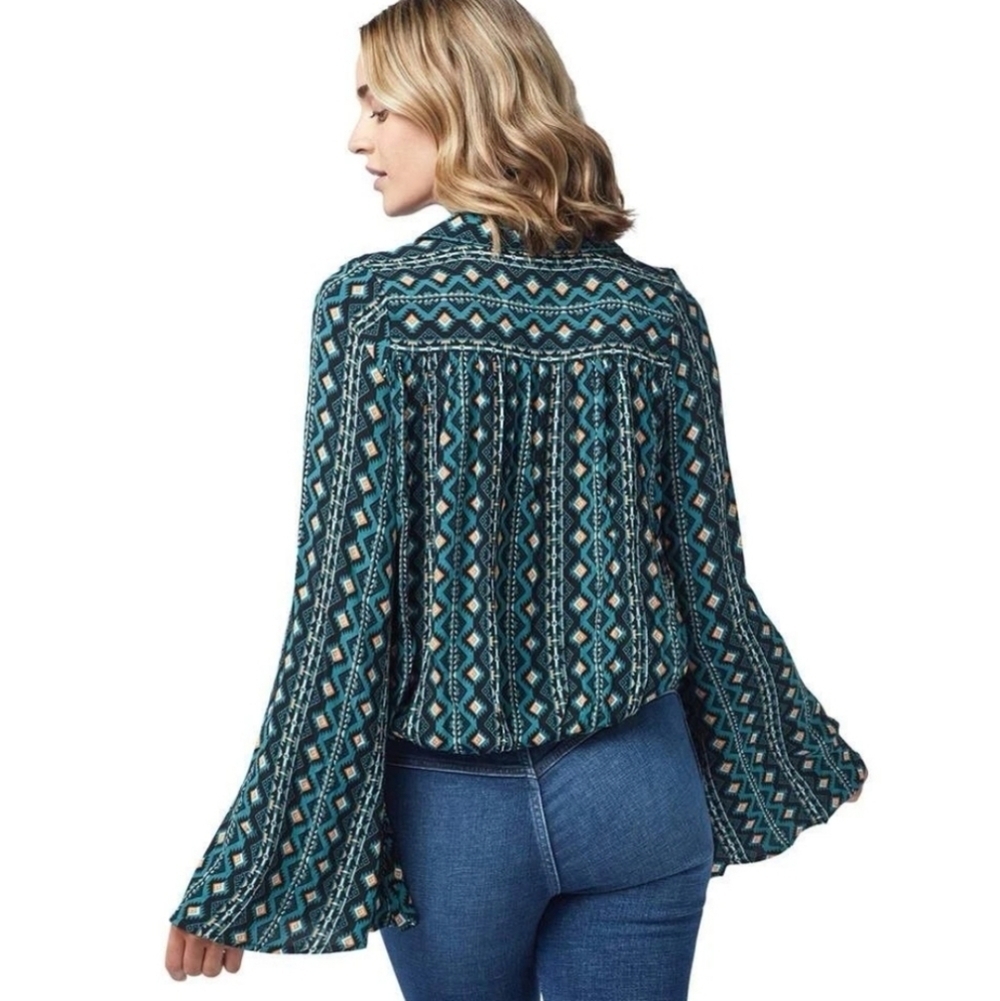 EUC Wrangler Retro Western Aztec Top - Picture 2 of 6